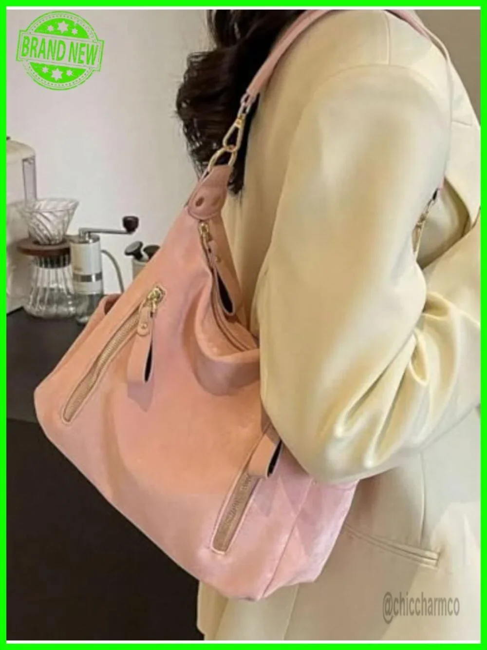 Women's Hobo Bag Large Crossbody Shoulder Handbag Multi Pockets Faux Leather
